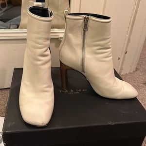 Rag & bone cream leather Ellis boots